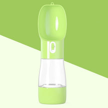 pets : 3-in-1 Hondendrinkfles Grijs - Waterfles Voedselcontainer - Kunststof in Groen van Pantino