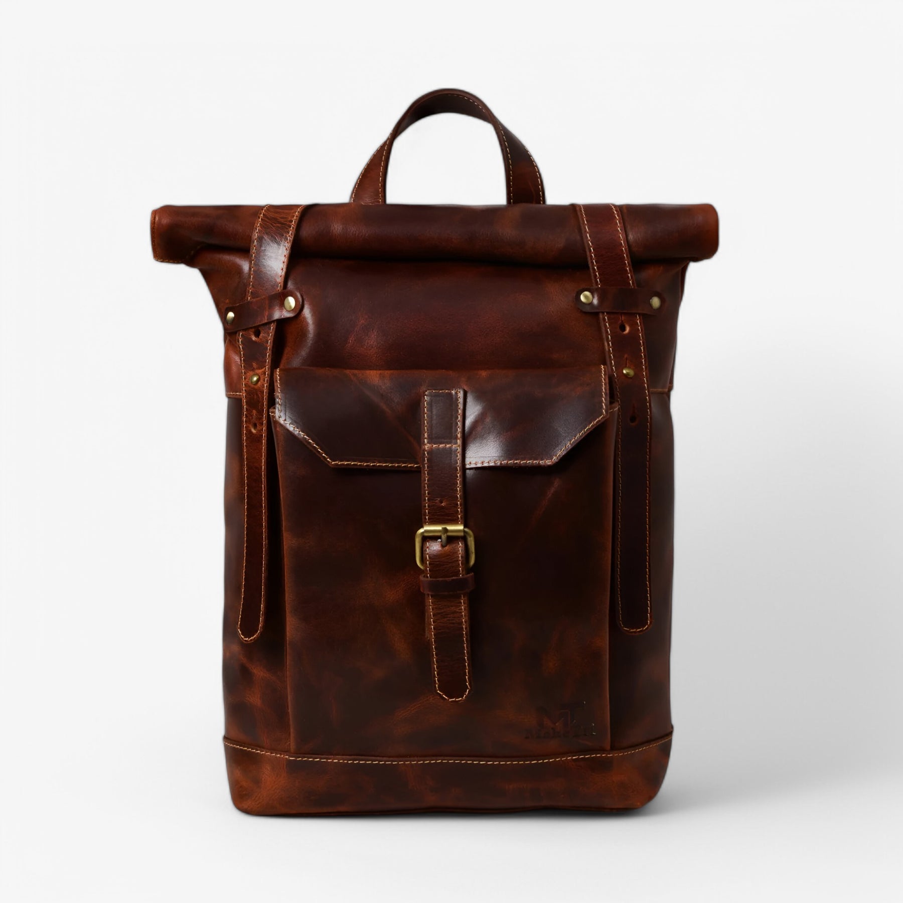 bags : Rugzak Bruin - Roll-Top in van Pantino