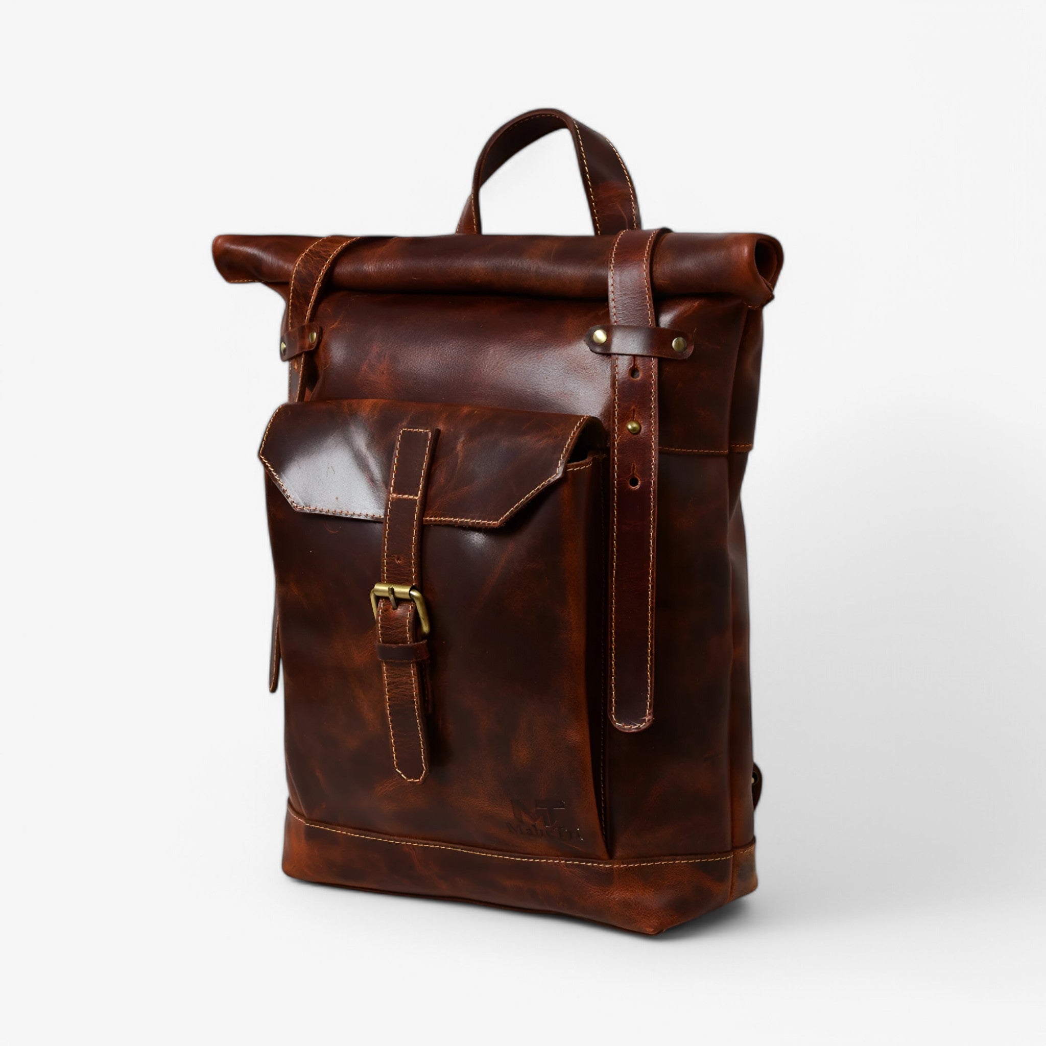 bags : Rugzak Bruin - Roll-Top in van Pantino