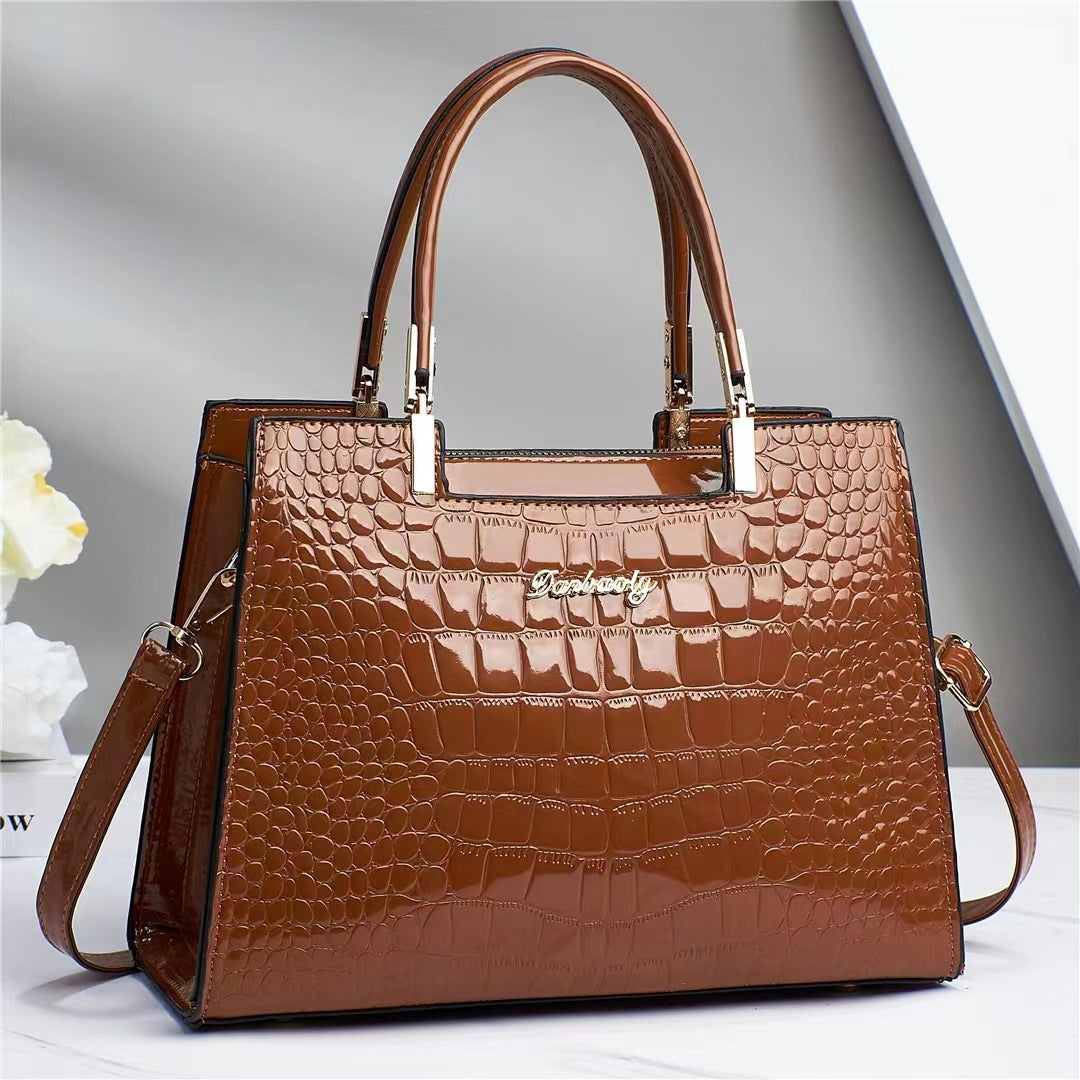 bags : Glossy Handtas - Bruin in Bruin van Pantino