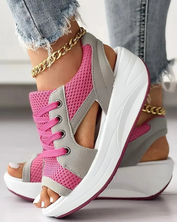 Sandals : On Sandalen Dames - Perfect voor een Trendy en Gemakkelijke Stijl - Zwart in Roze van Pantino