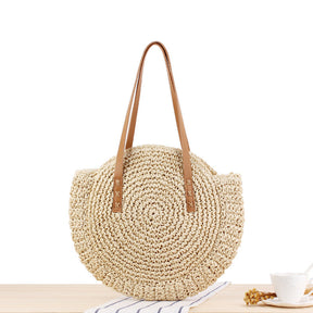 bags : Stro Handtas Zomer Strand - Beige in Beige M van Pantino