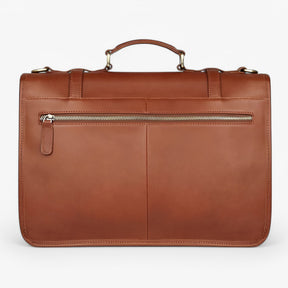 bags : Elegante Lederen Aktetas - Bruinachtig Geel in van Pantino