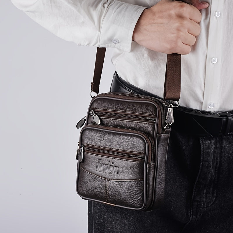 bags : Crossbody Tas Heren Zwart Leer - Compacte Schoudertas voor Dagelijks Gebruik in van Pantino