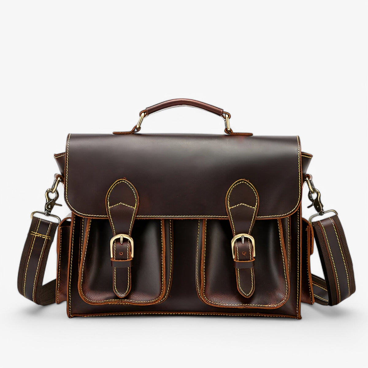bags : Retro Lederen Aktetas Leer in van Pantino