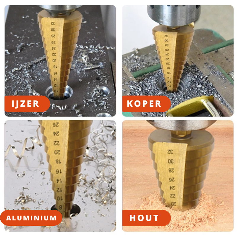 other : Titanium Boorset 6-Delig - Nauwkeurig Boren Metaal Hout - Titanium in van Pantino