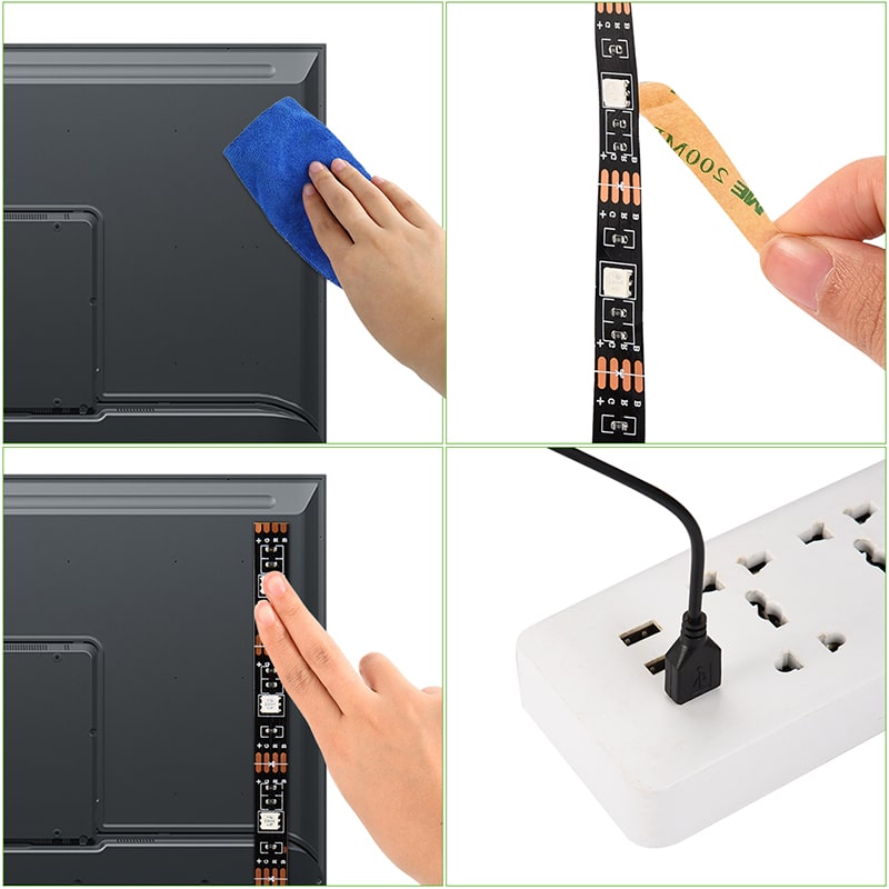 TV Achtergrondverlichting LED Strip – 16 Kleuren, USB