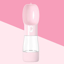 pets : 3-in-1 Hondendrinkfles Grijs - Waterfles Voedselcontainer - Kunststof in Roze van Pantino
