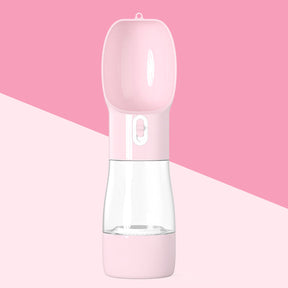 pets : 3-in-1 Hondendrinkfles Grijs - Waterfles Voedselcontainer - Kunststof in Roze van Pantino