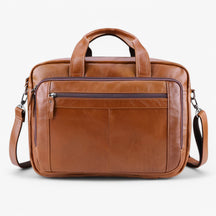 bags : Leren Laptoptas met Schouderband Leder - Bruin in Bruin van Pantino