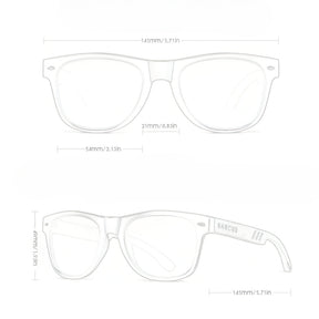 Sunglasses : Barcur, Klassieke Coole Houten Tempels Zonnebril, UV400 Gepolariseerde Zonnebril - Glanzend Zwart in van Pantino