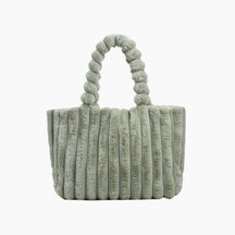 bags : Schoudertas Khaki - Luxe Pluche in Groen van Pantino