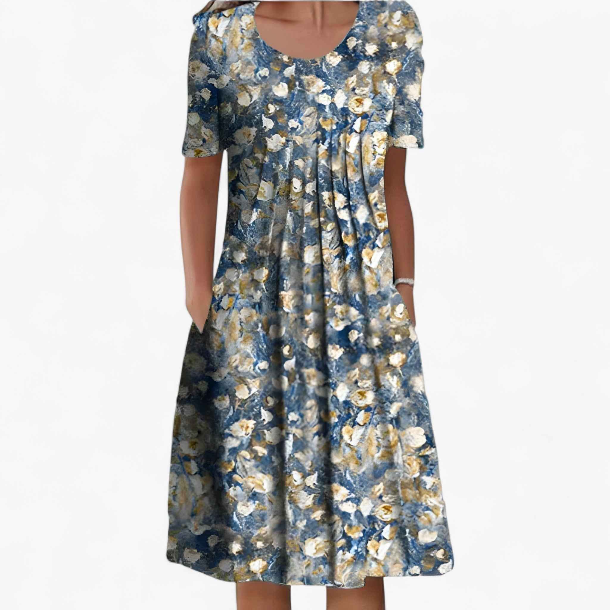 Dresses : Dames Zomerjurk van Lichtgewicht Ademend Katoen S-XL - Diverse Kleuren in Giallo van Pantinoshop