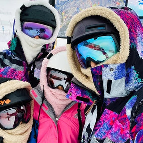 outdoor equipment : Sherpa Ski Masker Dames Beige - Warme Wintersport Hood - Fleece in van Pantino
