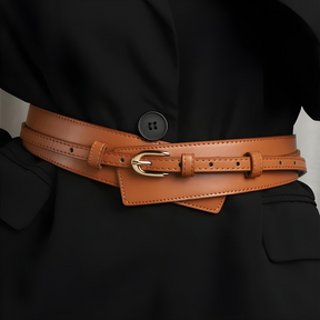 Belt : Riem Dames Zwart - Tijdloze Elegantie - Verstelbaar Leer in van Pantino