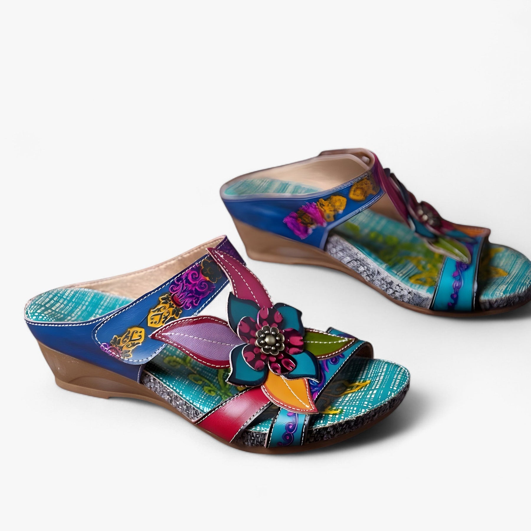 Sandals : Sandalen Bohemia - Blauw Bali in van Pantino