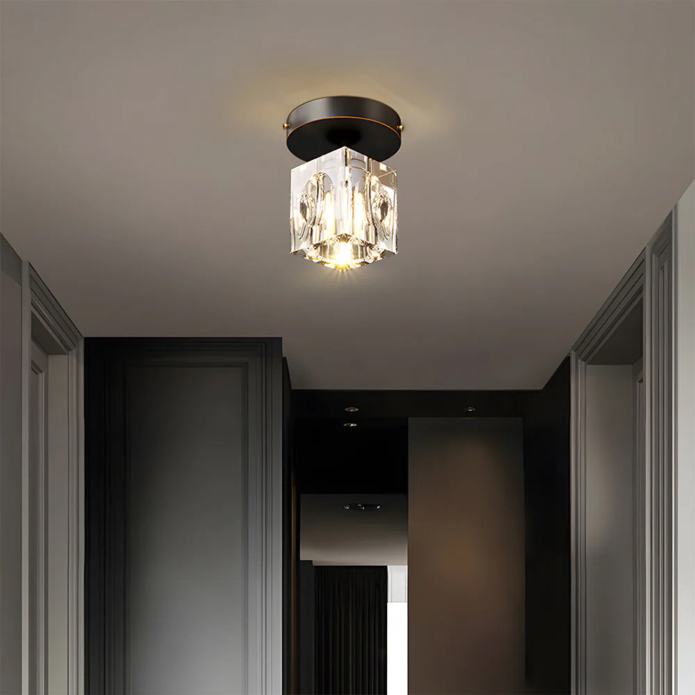 Geometrische Kristallen Plafondlamp - Moderne Zwarte of Gouden Afwerking