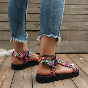 Sandals : Dames Sandalen - Chic Bloemenversiering voor een Modieuze en Stijlvolle Uitstraling - Multicolor in van Pantino