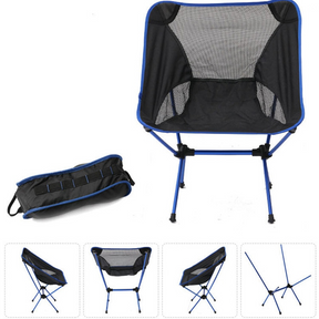 outdoor equipment : Portable Folding Moon Chair - De Ultieme Metgezel voor Al Je Buitenavonturen - Rood in Blauw van Pantino