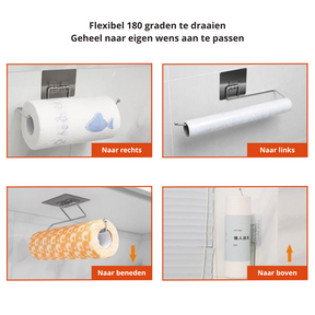 home & garden : Keukenrol Hanger Set 2 Stuks - Keukenpapier Handig Georganiseerd - RVS in van Pantino