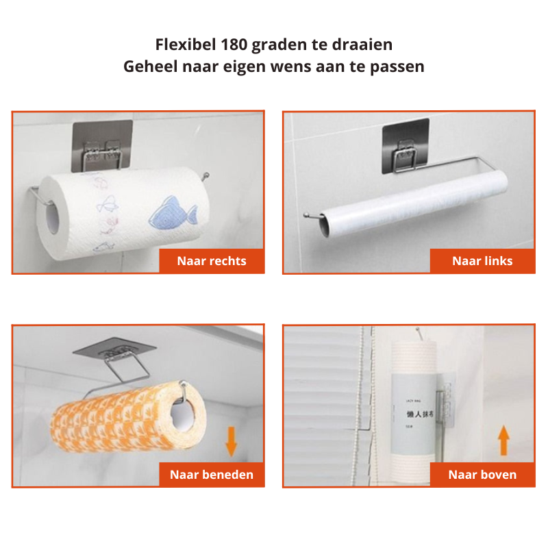 home & garden : Keukenrol Hanger Set 2 Stuks - Keukenpapier Handig Georganiseerd - RVS in van Pantino
