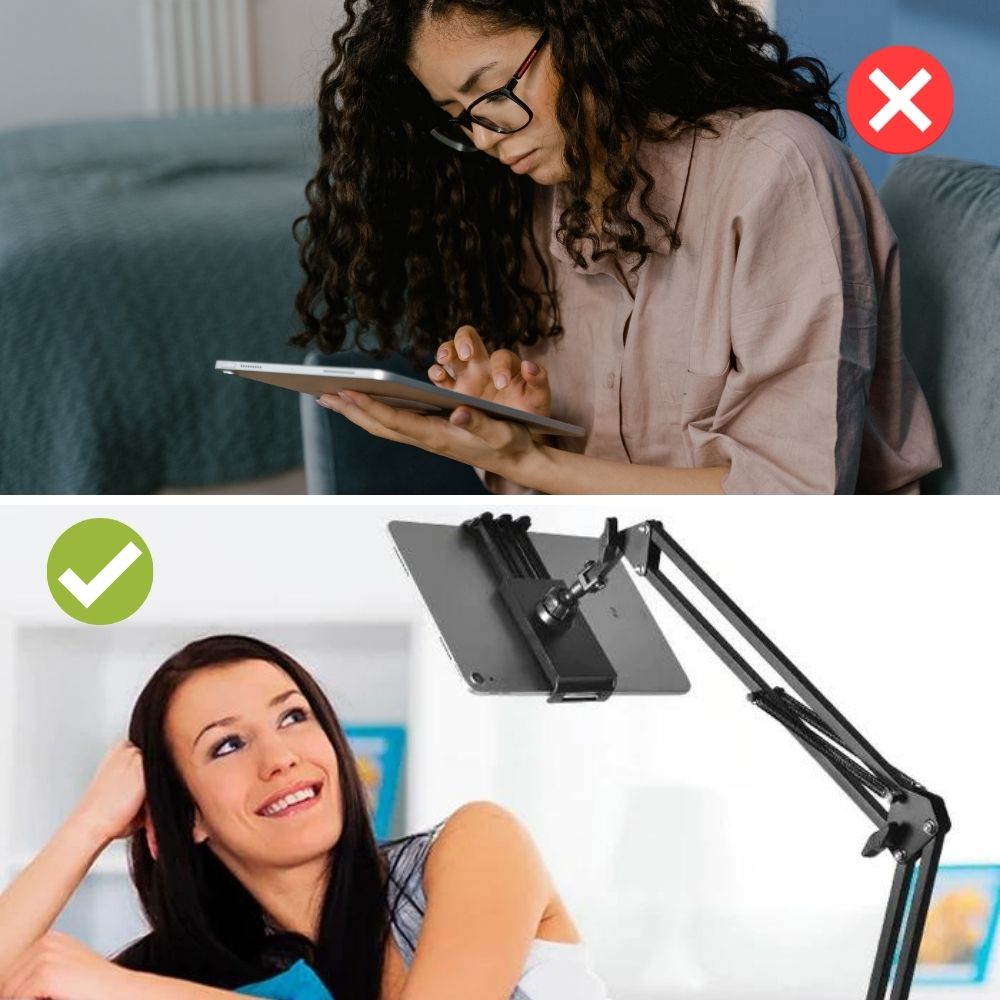 Tablet Stand : Verstelbare Tablet Houder - Stabiel Bureau Bed Keukentafel - Aluminium in van Pantino