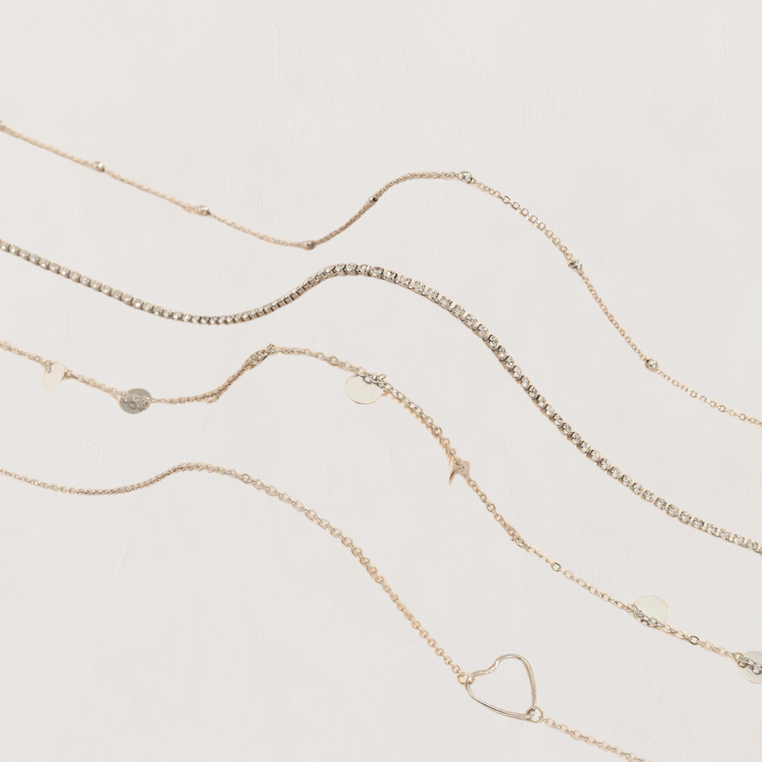 Sieraden : Gelaagde Kettingset Dames Goud - Multi-Strand Charms - RVS in van Pantino