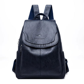 bags : Rugzak Dames Zuiver Wit - Veilige Leren voor Stijlvolle in Marineblauw van Pantinoshop