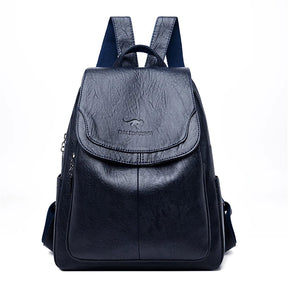 bags : Rugzak Dames Zuiver Wit - Veilige Leren voor Stijlvolle in Marineblauw van Pantino
