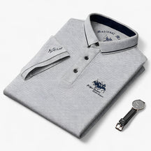 Polo Shirt : Heren Polo Zwart - Ademend Katoen Piqué voor Comfort Fit & Duurzaamheid in Grijs van Pantino