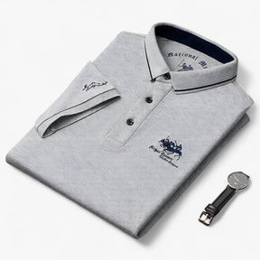 Polo Shirt : Heren Polo Zwart - Ademend Katoen Piqué voor Comfort Fit & Duurzaamheid in Grijs van Pantino
