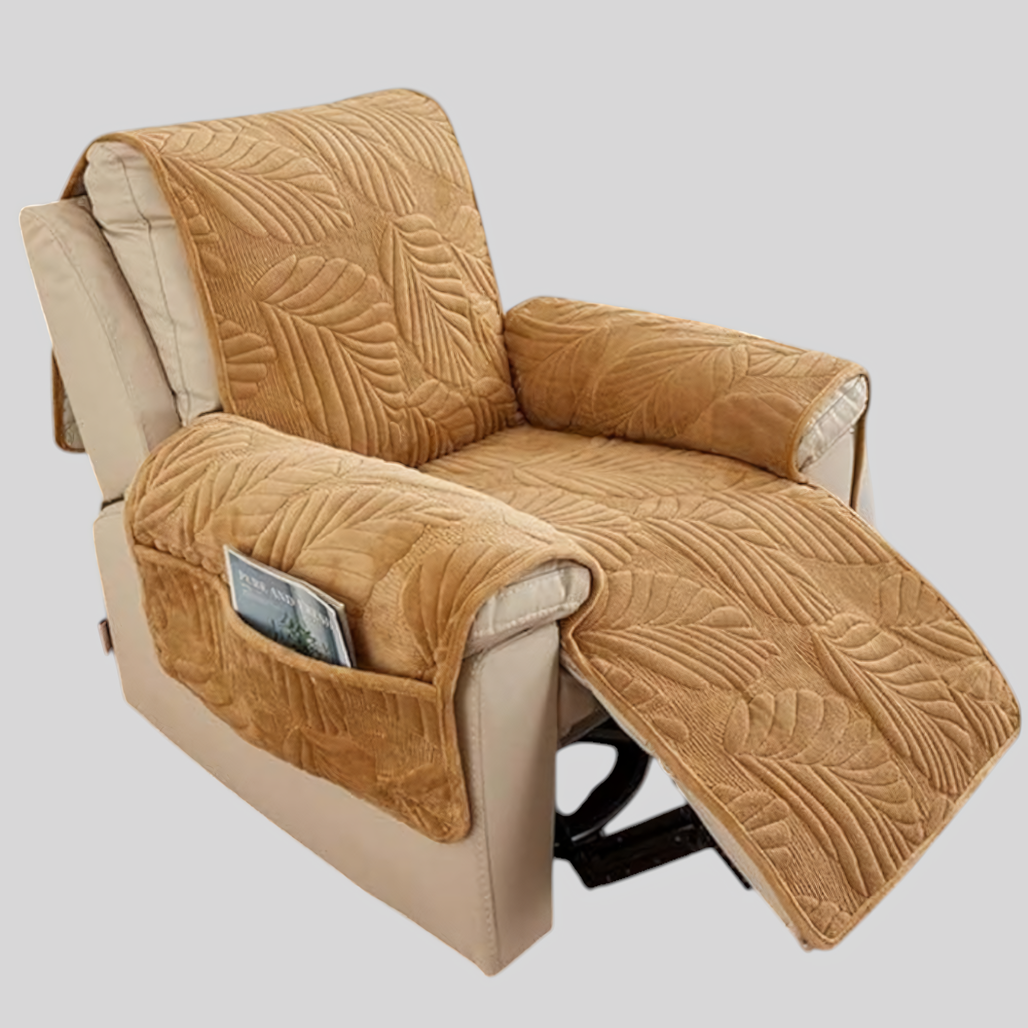 Recliner Sofa Covers : Relaxfauteuilhoes Bladpatroon Antislip - 6 Kleuren Universele Bescherming in Kaki 24"x88.5" van Casa & Beyond