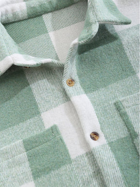 Shirt : Casual Geruite Heren Overhemd - Groen in van Pantino