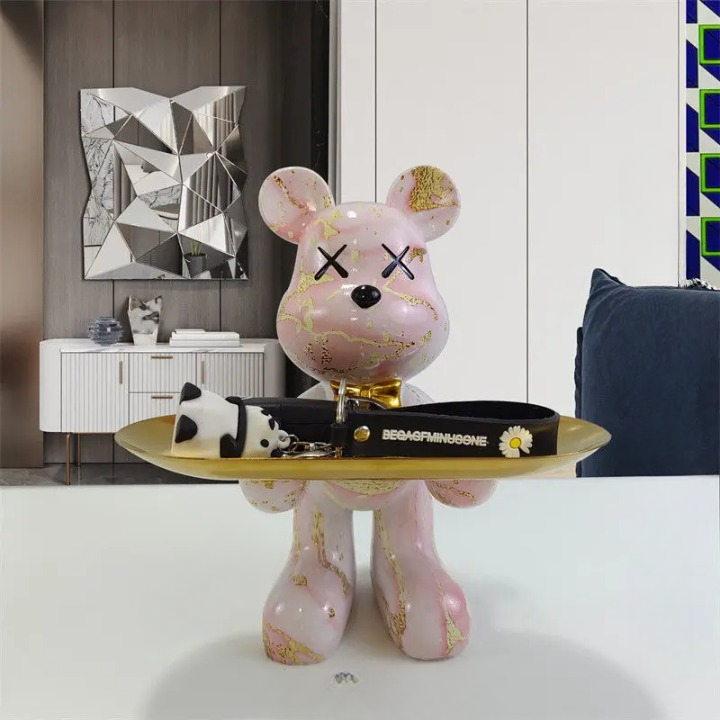 home & garden : Berenstandbeeld met Dienblad - Grappig Woonkamer Decoratie - Hars in Thor (Bijna uitverkocht!) van Pantino