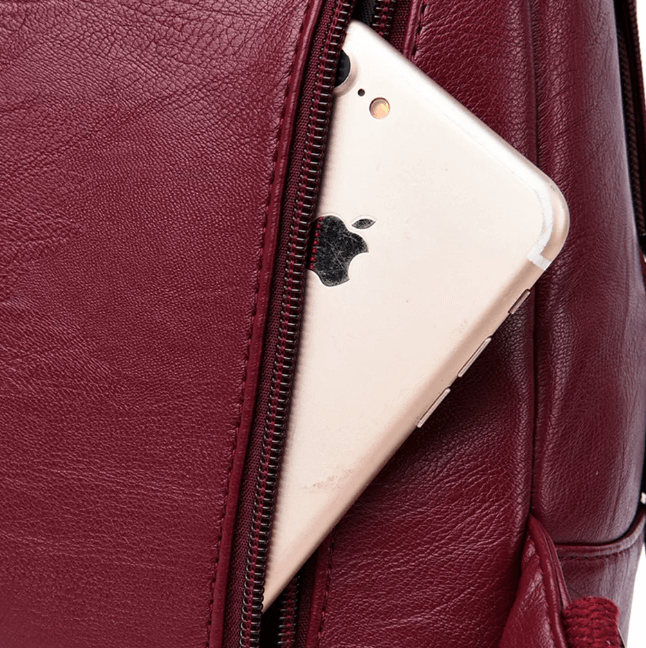 bags : Leren Dames Rugzak Lila - Compacte Schoudertas voor Vrouwen - Trendy & Chique Design in van Pantino