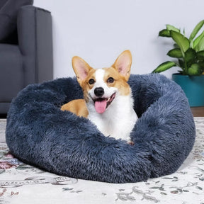 pets : Hondenmand Fluffy Calming Bed Koffie - Zacht Anti-Angst voor Kleine & Middelgrote Honden in van Pantino