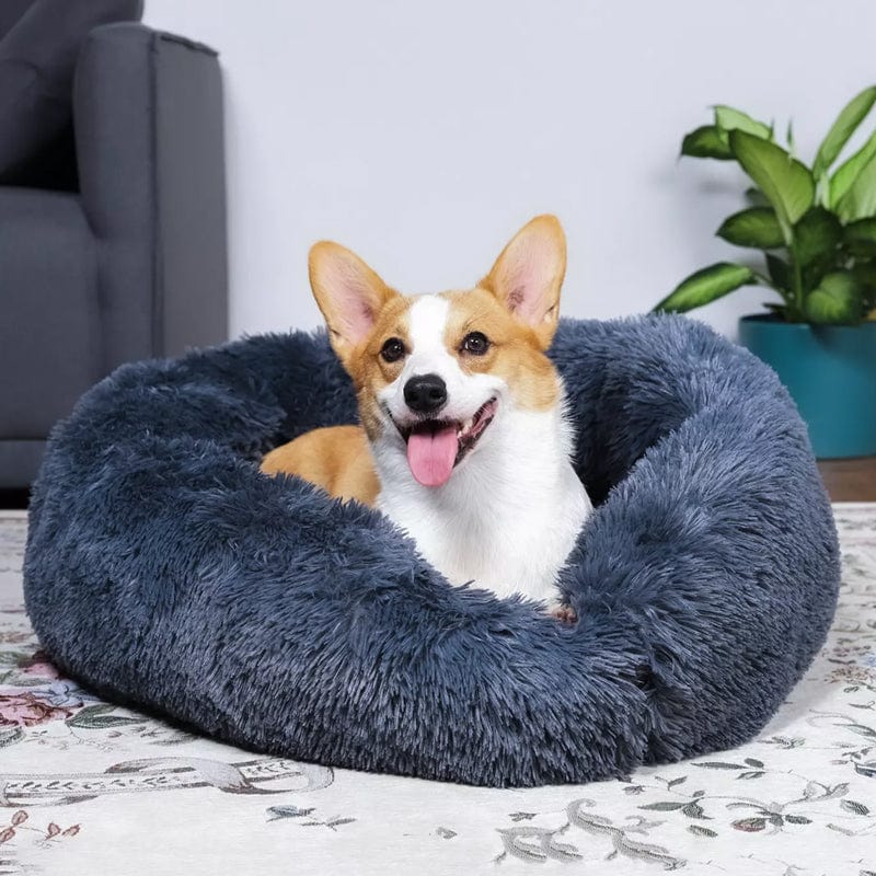 pets : Hondenmand Fluffy Calming Bed Koffie - Zacht Anti-Angst voor Kleine & Middelgrote Honden in van Pantino