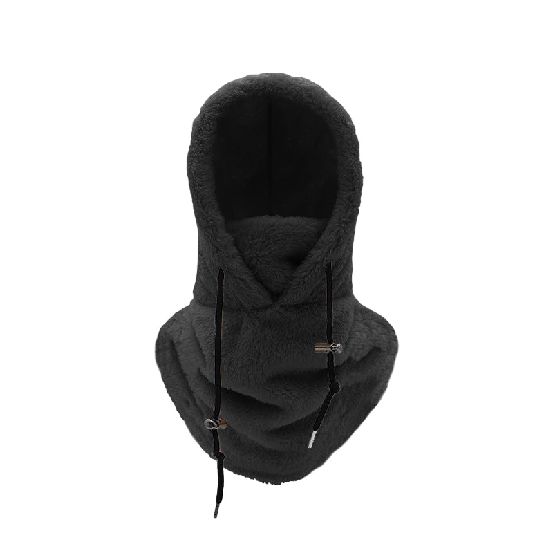outdoor equipment : Sherpa Ski Masker Dames Beige - Warme Wintersport Hood - Fleece in Zwart van Pantino
