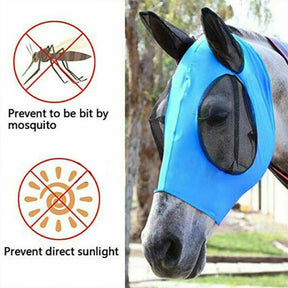 pets : HorseSafe - Paardenmasker Anti-Vlieggaas - Blauw in van Pantino