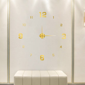 home & garden : Wandklok Zwart Metaal Ø50cm - Grote, Stijlvolle Klok Woonkamer & Kantoor in Aantal - Goud van Pantino