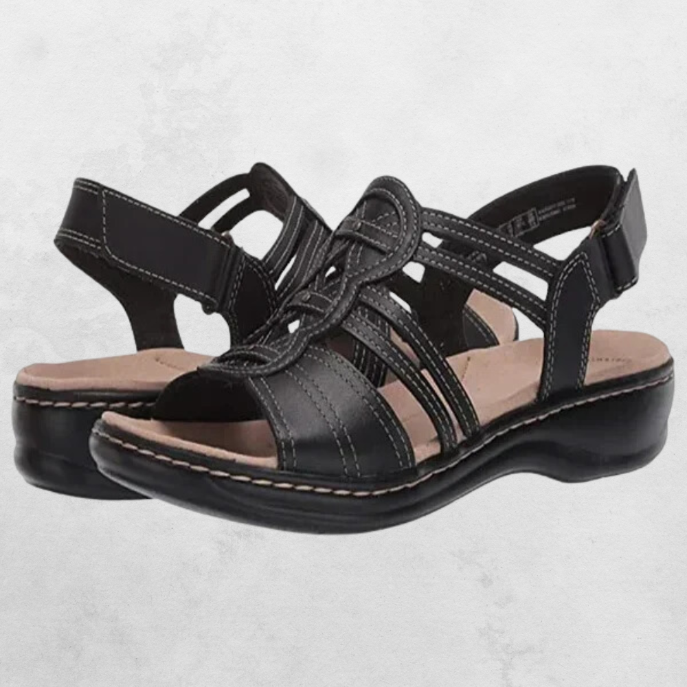 Sandals : Sandalen Rood - Elegante & Ondersteunende in Zwart van Pantino