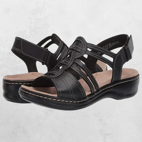 Sandals : Sandalen Rood - Elegante & Ondersteunende in Zwart van Pantino