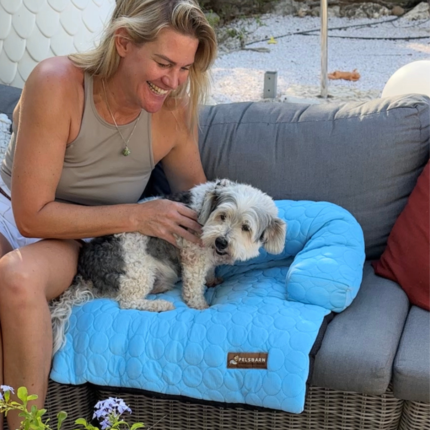 Huisdieren : Verkoelend Honden Bed - Lichtblauw in Lichtblauw van Pantino