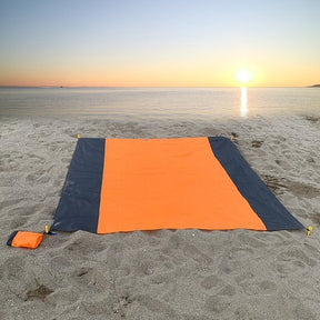 outdoor equipment : Mr Beach Ultieme Strandzand-Vrije Mat - Paars in Oranje 200x210cm van Pantino