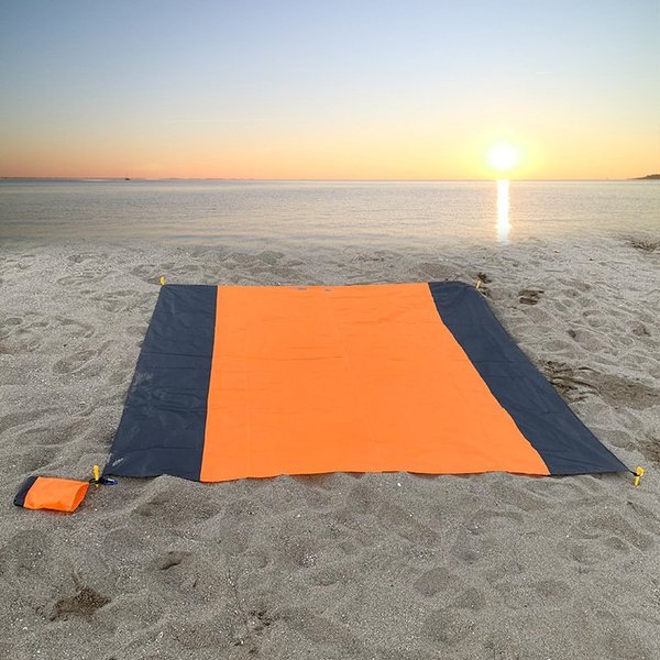 outdoor equipment : Mr Beach Ultieme Strandzand-Vrije Mat - Paars in Oranje 200x210cm van Pantino