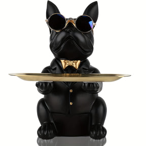 home & garden : Multifunctionele Bulldog Opbergstandbeeld - Marineblauw Zittend in van Pantino