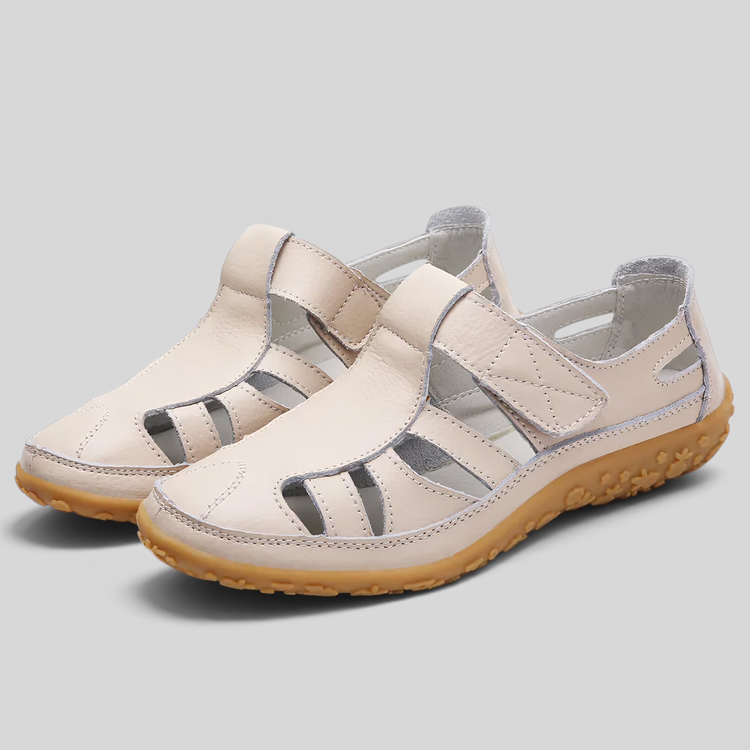 image_ai : Dames Sandalen - Orthopedisch, Anti-slip & Comfortabel in Abrikoos van Jeecey