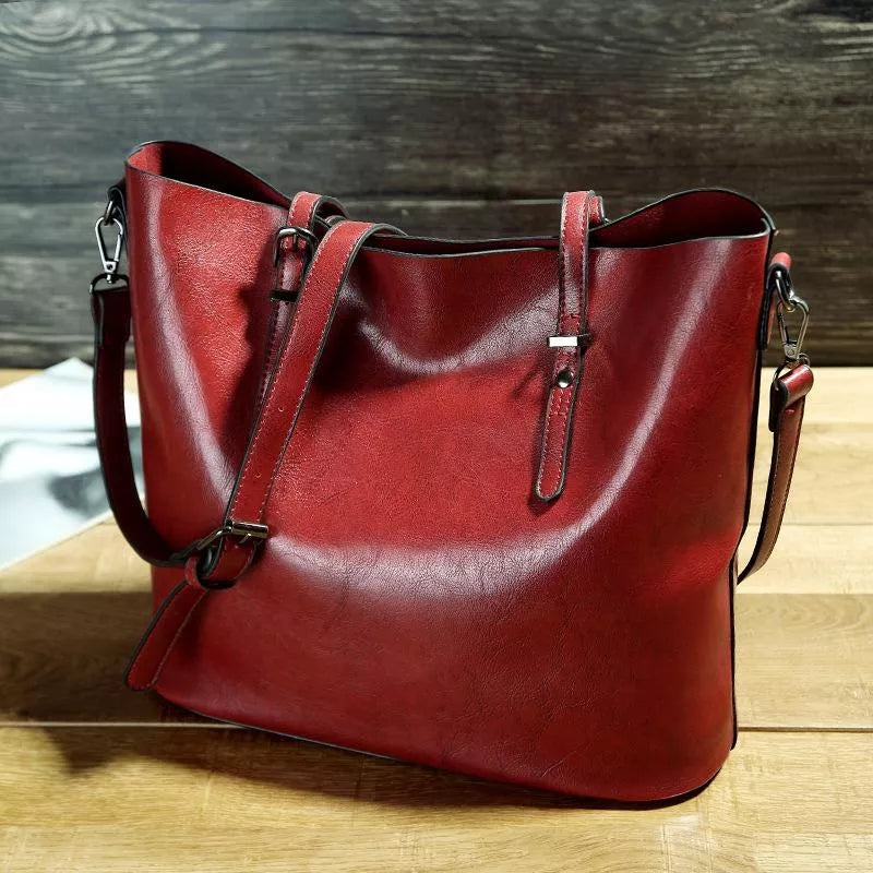 bags : Crossbody Tas Dames Camel - Leer in Rood van Pantino