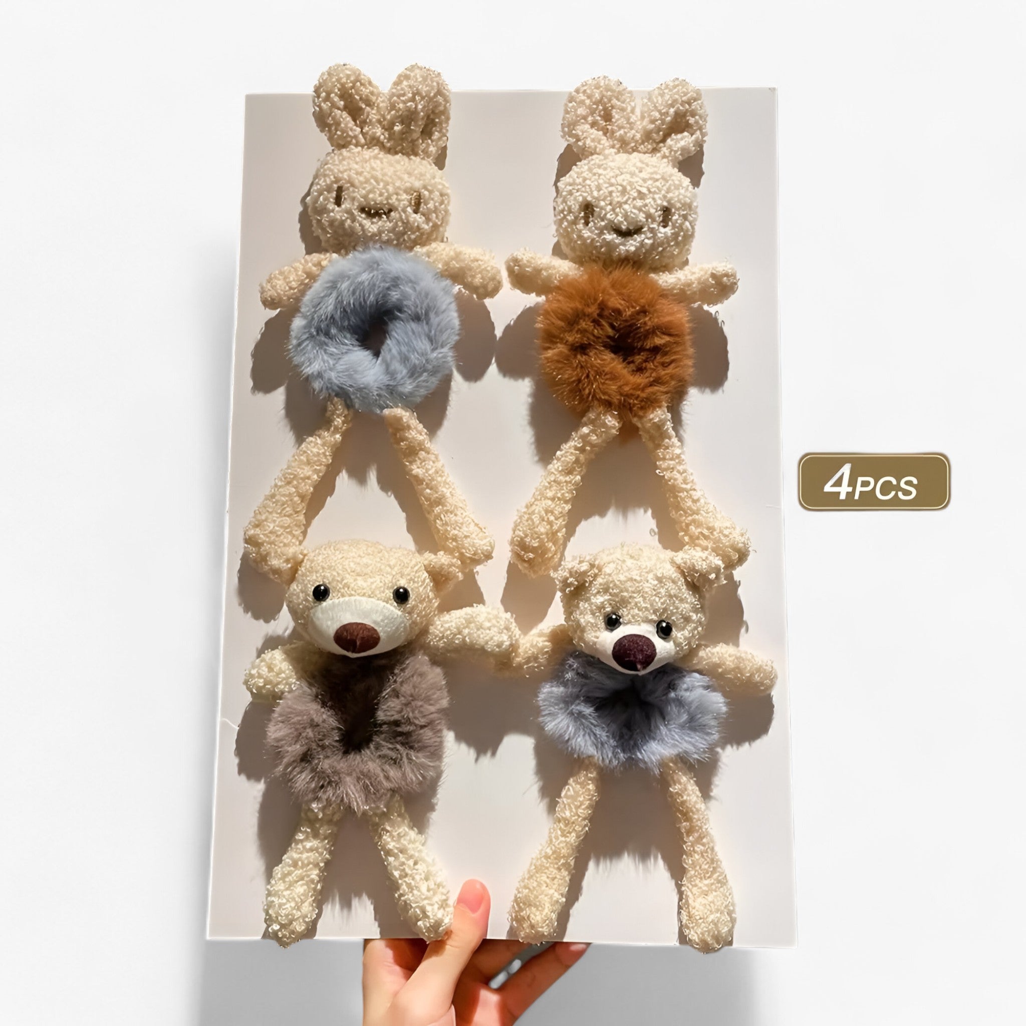 Hairband Set : Schattige Pluche Set in A(4 stukken) van Pantino