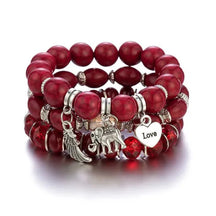 Pendant Set : Boheemse Kristal Armband Wit 4-Delig - Elegant Hanger Set - Kristal in Rood van Pantino